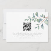 Modernes Skript Eukalyptus QR Code Hochzeit Einladung (Rückseite)