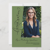Modernes Skript-Foto-Abschluss Einladung (Vorderseite)