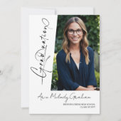 Modernes Skript-Foto-Abschluss Einladung (Vorderseite)