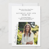 Modernes Skript-Foto-Abschluss Einladung (Rückseite)