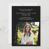 Modernes Skript-Foto-Abschluss Einladung (Rückseite)