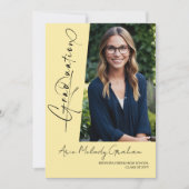 Modernes Skript-Foto-Abschluss Einladung (Vorderseite)