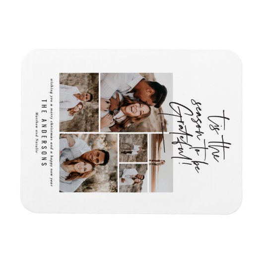 modernes Skript Foto dankbar Urlaub Magnet (Horizontal)