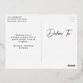 Modernes Skript-Foto Folien Feiertagspostkarte (Rückseite)