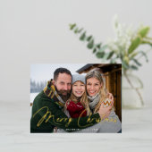 Modernes Skript-Foto Folien Feiertagspostkarte (Stehend vorne)