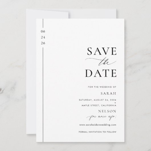 Modernes Skript-Foto Hochzeit Sichern Sie das Datu Save The Date (Vorderseite)