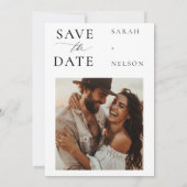 Modernes Skript-Foto Hochzeit Sichern Sie das Datu Save The Date (Rückseite)