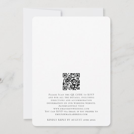 Modernes Skript-Foto-Overlay QR-Code Hochfahren Einladung (Rückseite)