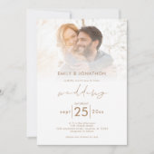 Modernes Skript-Foto-Overlay QR-Code Hochfahren Einladung (Vorderseite)