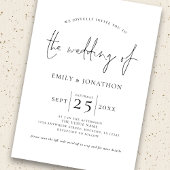 Modernes Skript-Foto-Overlay QR Schwarz-weiß Weddi Einladung