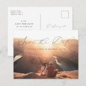 Modernes Skript-Foto Save the Date Postkarte (Vorne/Hinten)