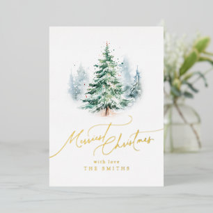Modernes Skript Fröhlichster Weihnachtsbaum  Folien Feiertagskarte