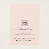 Modernes Skript fügen Logo-Rosa Ohrkarte hinzu (Rückseite)