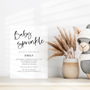 Modernes Skript für jede Farbe Baby Sprinkle Dusch Einladung