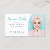 Modernes Skript für minimales halbes Foto Visitenkarte (Vorderseite)