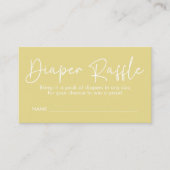 Modernes Skript Gelb Oh Baby einfache Windeln Raff Begleitkarte (Vorderseite)