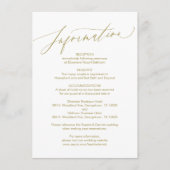 Modernes Skript, Gold, Hochzeitsausweis Begleitkarte (Vorderseite)