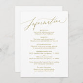 Modernes Skript, Gold, Hochzeitsausweis Begleitkarte (Vorne/Hinten)