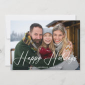 Modernes Skript-Grünes Foto Feiertagskarte (Vorderseite)