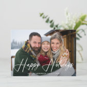 Modernes Skript-Grünes Foto Feiertagskarte (Stehend Vorderseite)