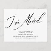 Modernes Skript habe ich bewegt Moving Announcemen Postkarte (Vorderseite)