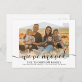 Modernes Skript haben wir neue Zuhause-Foto-Bewegu Ankündigungspostkarte (Vorne/Hinten)