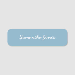 Modernes Skript handschriftlich Simple Blue Namensschild