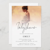 Modernes Skript hinzufügen Foto Overlay Kinderdusc Einladung (Vorne/Hinten)