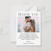 Modernes Skript Hochzeit Foto Vielen Dank Mitteilungskarte (Vorderseite)