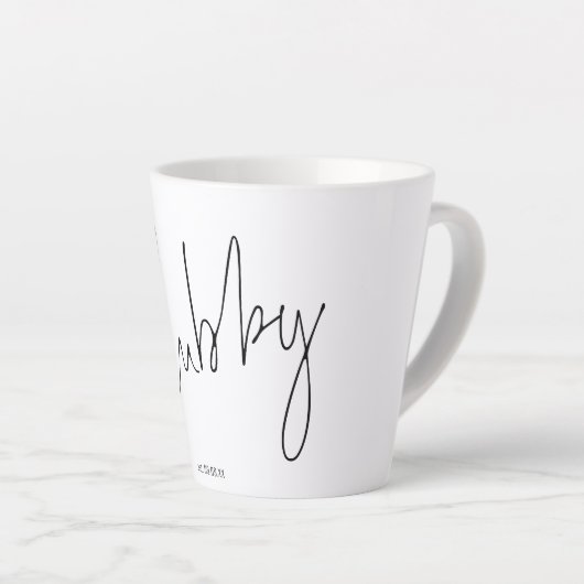 Modernes Skript Hubby Name Bridal Geschenkboxen Id Milchtasse (Rechte Ecke)