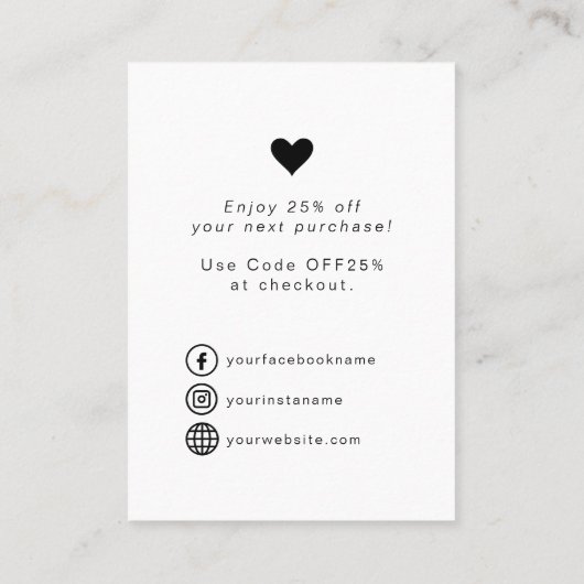 Modernes Skript Kleines Unternehmen dank Karte (Rückseite)