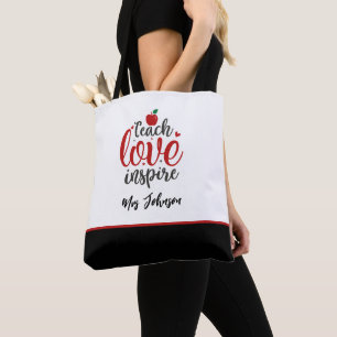 Modernes Skript Lehre Liebe Inspirieren Lehrer Tasche