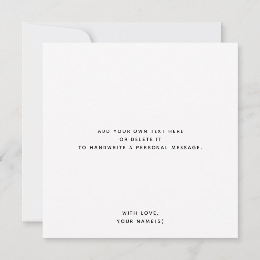 Modernes Skript, leicht grau und schwarz dank Dankeskarte (Rückseite)