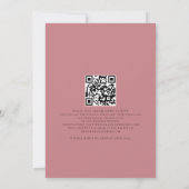 Modernes Skript machen wir dusty Rose QR Code Hoch Einladung (Rückseite)