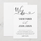 Modernes Skript machen wir einfache Hochzeit Einladung (Vorne/Hinten)