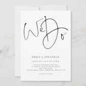 Modernes Skript machen wir einfache Hochzeitseinla Einladung (Vorderseite)