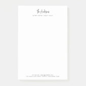 Modernes Skript Minimalistischer Personalisierter Post-it Klebezettel (Vorderseite)