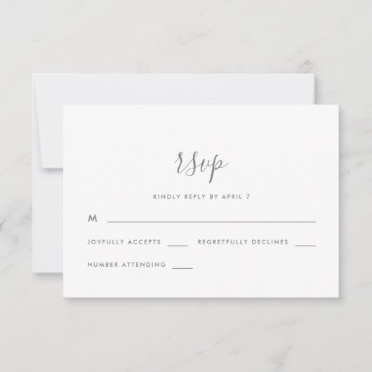 Modernes Skript mit Dots Wedding Rsvp Karte (Vorderseite)