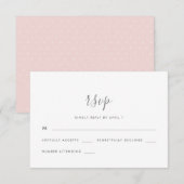 Modernes Skript mit Dots Wedding Rsvp Karte (Vorne/Hinten)