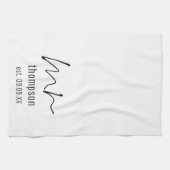 Modernes Skript Mr. Name Date Neu verheiratet Keep Geschirrtuch (Horizontal)