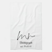 Modernes Skript Mr. Name Date Neu verheiratet Keep Geschirrtuch (Vertikal)