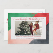 Modernes Skript Neue Zuhause für Holidays Foto Mov Postkarte (Vorne/Hinten)