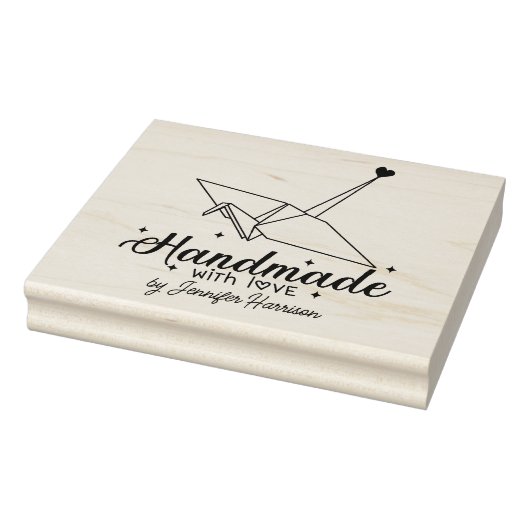 Modernes Skript Origami Handmade Business, groß Gummistempel (Stempel)