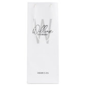 Modernes Skript Personalisiert Trauzeuge Name Geschenktüte Für Weinflaschen (Vorderseite)