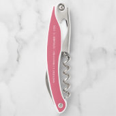 Modernes Skript Pink Custom Guest Name Wedding Kellnermesser (Rückseite)