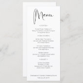 Modernes Skript-Polterabend-Menü Menükarte (Vorne/Hinten)