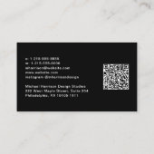 Modernes Skript QR Code Beruflich Schwarz Visitenkarte (Rückseite)