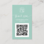 Modernes Skript QR Code minze grüne Reihenfolge da Visitenkarte (Vorderseite)