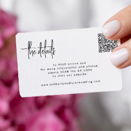 Modernes Skript QR CODE Moderne UAWG Details Hochz Begleitkarte