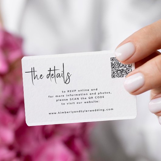 Modernes Skript QR CODE Moderne UAWG Details Hochz Begleitkarte